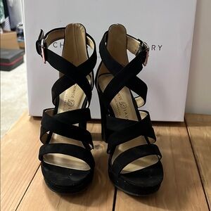 Chinese Laundry Black Strappy Women's Heels